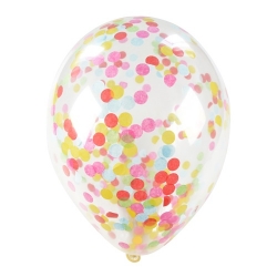 Balony z kolorowym konfetti 5 sztuk